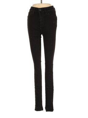 Free People Black Distressed Skinny Jeans - Size 24/US Size 00- Excellent